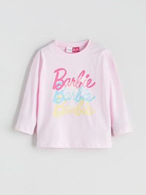 Lc Waikiki Yeni Sezon Bisiklet Yaka Barbie Baskılı Kız Çocuk Pijama Üst