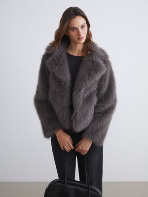 Lc Waikiki Yeni Sezon Ceket Yaka Kadın Kürk Mont