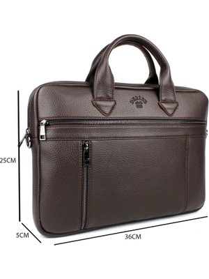 Unisex Kahverengi 14 Inç Evrak ve Laptop Çantası