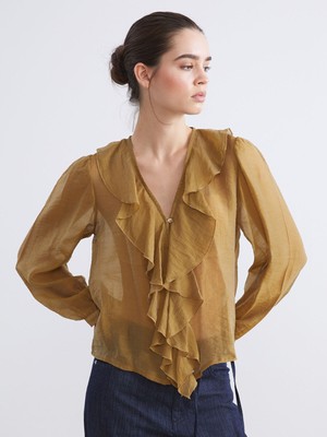 Lc Waikiki Yeni Sezon V Yaka Fırfırlı Şifon Bluz