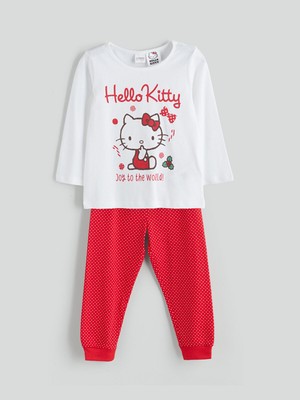 Lc Waikiki Yeni Sezon Bisiklet Yaka Hello Kitty Baskılı Kız Çocuk Pijama Takımı