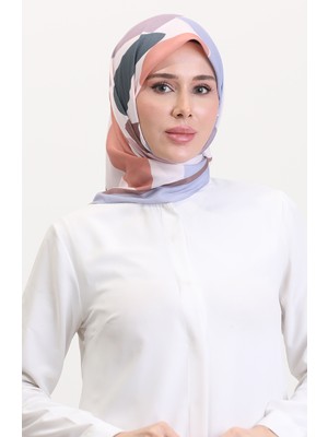 Desenli Soft Eşarp 70246-12 Gri Pudra
