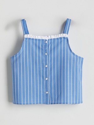 Lc Waikiki Yeni Sezon Kare Yaka Kız Çocuk Crop Bluz