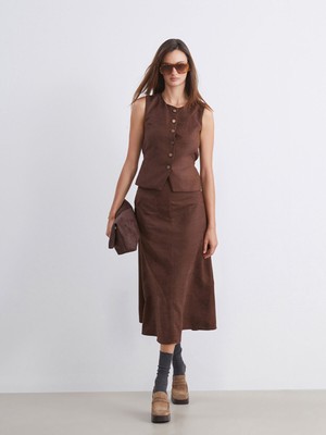 Lc Waikiki Yeni Sezon Beli Kemerli Süet Etek