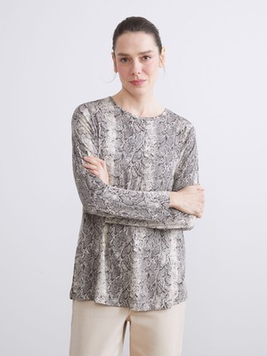 Lc Waikiki Yeni Sezon Bisiklet Yaka Desenli Bluz