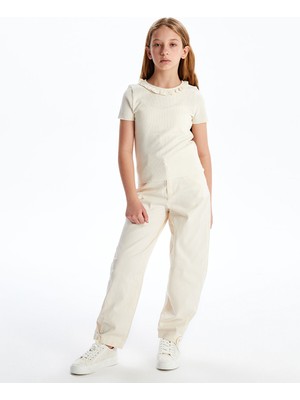 Lc Waikiki Yeni Sezon Beli Ayarlanabilir Lastikli Kız Çocuk Pantolon