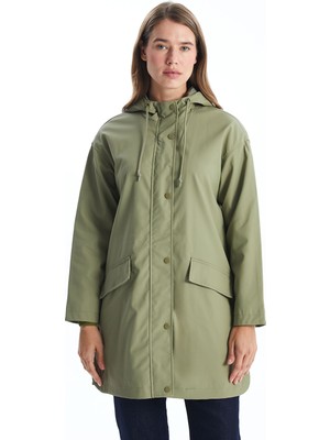 Lc Waikiki Yeni Sezon Kadın Kapüşonlu Düz Yağmurluk