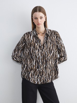 Lc Waikiki Yeni Sezon Leopar Desenli Kadın Gömlek