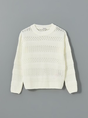 Lc Waikiki Yeni Sezon Bisiklet Yaka Ajurlu Kız Çocuk Triko Kazak