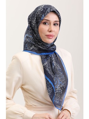 Kehribar Eşarp 70290-10 Lacivert Saks