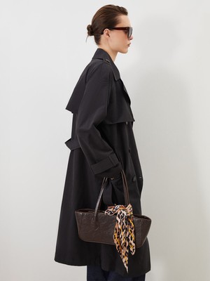 Lc Waikiki Yeni Sezon Kruvaze Yaka Oversize Kadın Trençkot