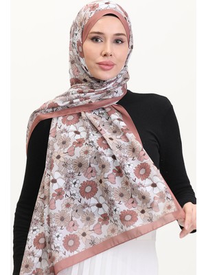 Desenli Soft Şal 70263-14 Kahverengi Beyaz