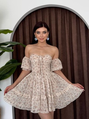 Evyora Hans Boyundan Bağlamalı Elbise