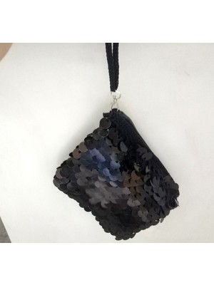 Pullu Clucht Çanta Siyah Renk