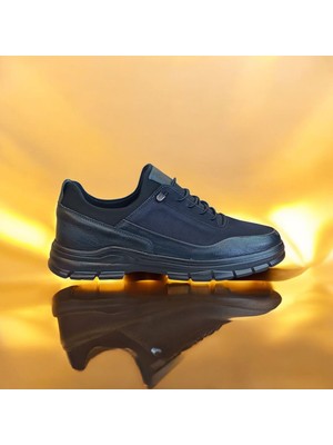 Oktay Kundura Erkek B505K Deri Kauçuk Kaydırmaz Tabanlı Sonbahar Kış Ilkbahar Siyah Outdoor Ayakkabı