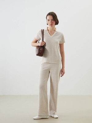 Lc Waikiki Yeni Sezon Beli Lastikli Desenli Kadın Pantolon