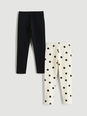 Lc Waikiki Yeni Sezon Beli Lastikli Kız Çocuk Tayt 2'li