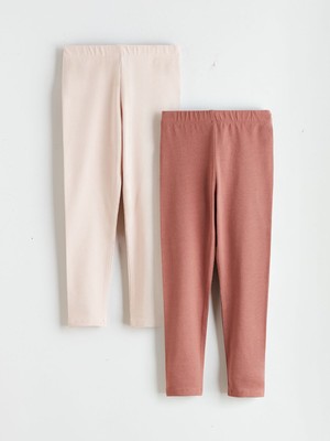 Lc Waikiki Yeni Sezon Beli Lastikli Kız Çocuk Tayt 2'li