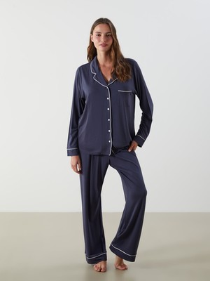 Lc Waikiki Yeni Sezon Gömlek Yaka Kadın Pijama Takımı