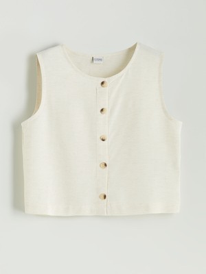 Lc Waikiki Yeni Sezon Bisiklet Yaka Keten Karışımlı Kız Çocuk Gömlek