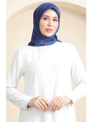 Düz Kristal Eşarp 70252-08 Açık Lacivert