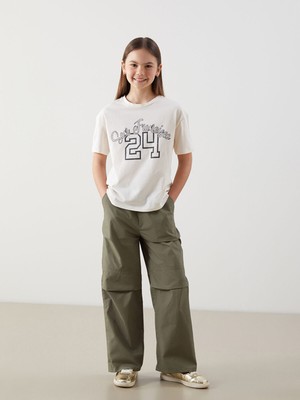 Lc Waikiki Yeni Sezon Beli Lastikli Kız Çocuk Paraşüt Pantolon