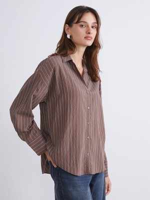 Lc Waikiki Yeni Sezon Çizgili Oversize Kadın Gömlek