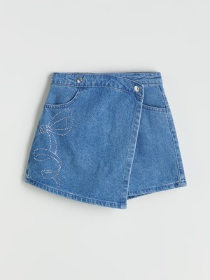 Lc Waikiki Yeni Sezon Taşlı Kız Çocuk Jean Şort Etek