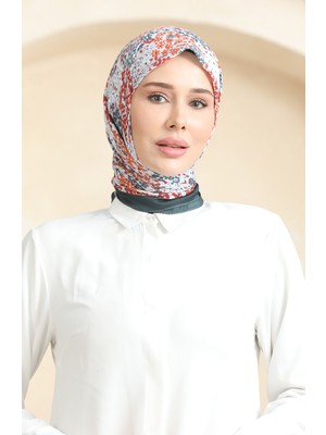 Desenli Soft Eşarp 70260-02 Füme Turuncu