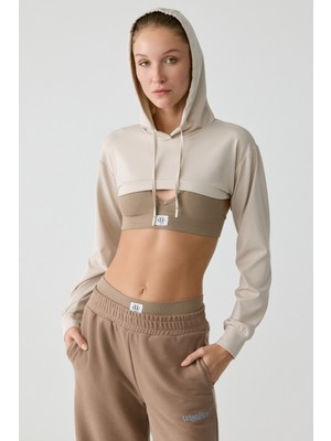 Grimelange LUSSI Kadın Uzun Kollu Kapüşonlu Taş Rengi Büstiyer