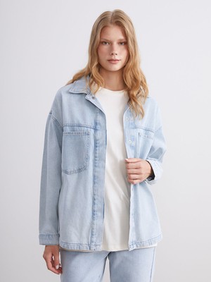 Lc Waikiki Yeni Sezon Regular Fit Kadın Jean Gömlek