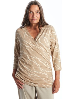 Lc Waikiki Yeni Sezon Kruvaze Yaka Desenli Kadın Bluz