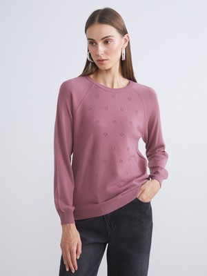 Lc Waikiki Yeni Sezon Bisiklet Yaka Çiçekli Kadın Triko Kazak