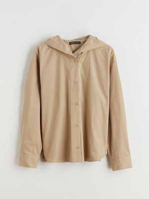 Lc Waikiki Yeni Sezon Kapüşonlu Oversize Kadın Gömlek