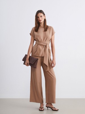 Lc Waikiki Yeni Sezon Beli Lastikli Geniş Paça Kadın Pantolon