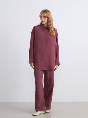 Lc Waikiki Yeni Sezon Beli Lastikli Dokulu Müslin Kadın Pantolon