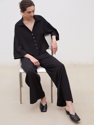 Lc Waikiki Yeni Sezon Crop Poplin Kadın Gömlek