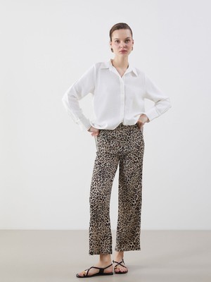 Lc Waikiki Yeni Sezon Beli Lastikli Leopar Desenli Kadın Pantolon