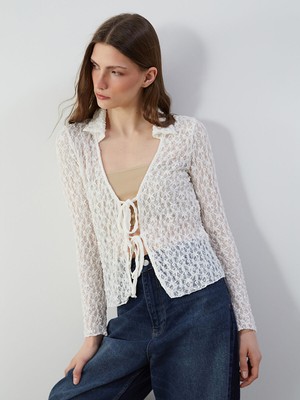 Lc Waikiki Yeni Sezon Polo Yaka Dantelli Kadın Hırka