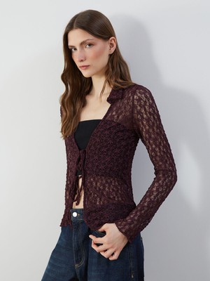 Lc Waikiki Yeni Sezon Polo Yaka Dantelli Kadın Hırka