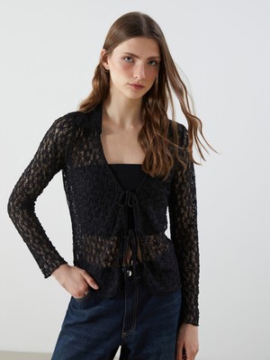 Lc Waikiki Yeni Sezon Polo Yaka Dantelli Kadın Hırka