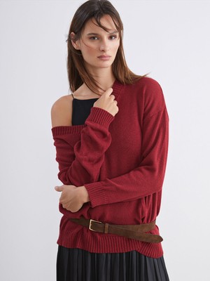 Lc Waikiki Yeni Sezon V Yaka Oversize Kadın Triko Kazak