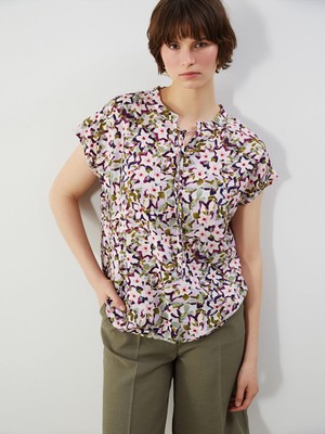 Lc Waikiki Yeni Sezon Bağlamalı Yaka Çiçekli Bluz