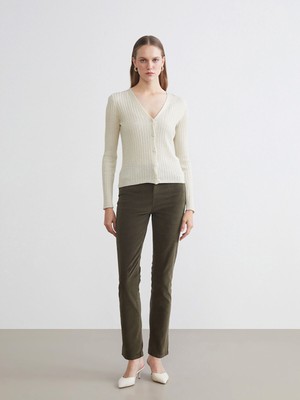 Lc Waikiki Yeni Sezon Dar Fit Kadife Kadın Pantolon