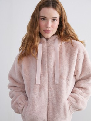 Lc Waikiki Yeni Sezon Kapüşonlu Kadın Kürk Kaban