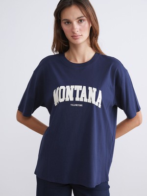 Lc Waikiki Yeni Sezon Montana Baskılı Oversize Kadın Tişört