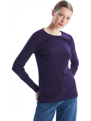 Lc Waikiki Yeni Sezon Bisiklet Yaka Düz Uzun Kollu Kadın Body