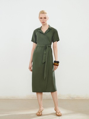 Lc Waikiki Yeni Sezon Gömlek Yaka Kuşaklı Elbise