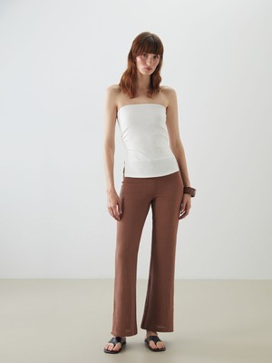 Lc Waikiki Yeni Sezon Beli Lastikli Kendinden Desenli Kadın Pantolon