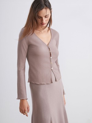 Lc Waikiki Yeni Sezon V Yaka Dokulu Kadın Hırka